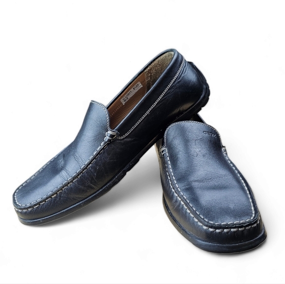 New GEOX Respira Men's Black Leather Slip-on Driving Loafer Size EU44 /US11 - Picture 1 of 12